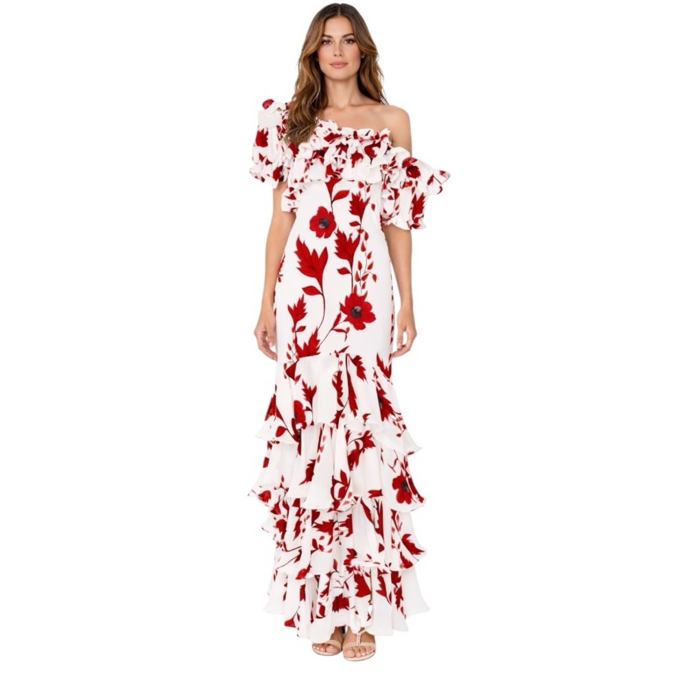 Floral Ruffle Maxi Dress The Kasara - Picture 2 of 8